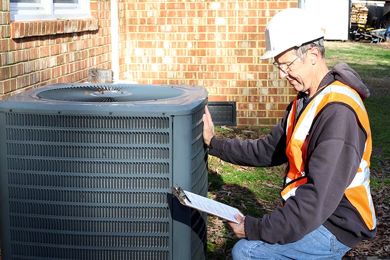 An air conditioner outside.