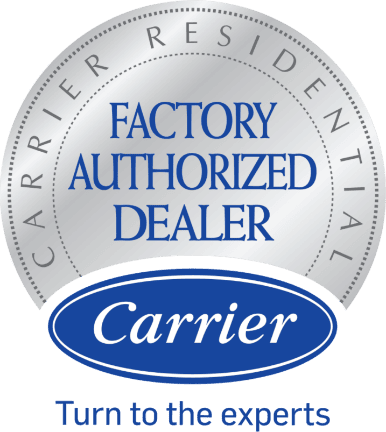 Carrier Residential Factory Authorized Dealer logo. Turn to the experts.